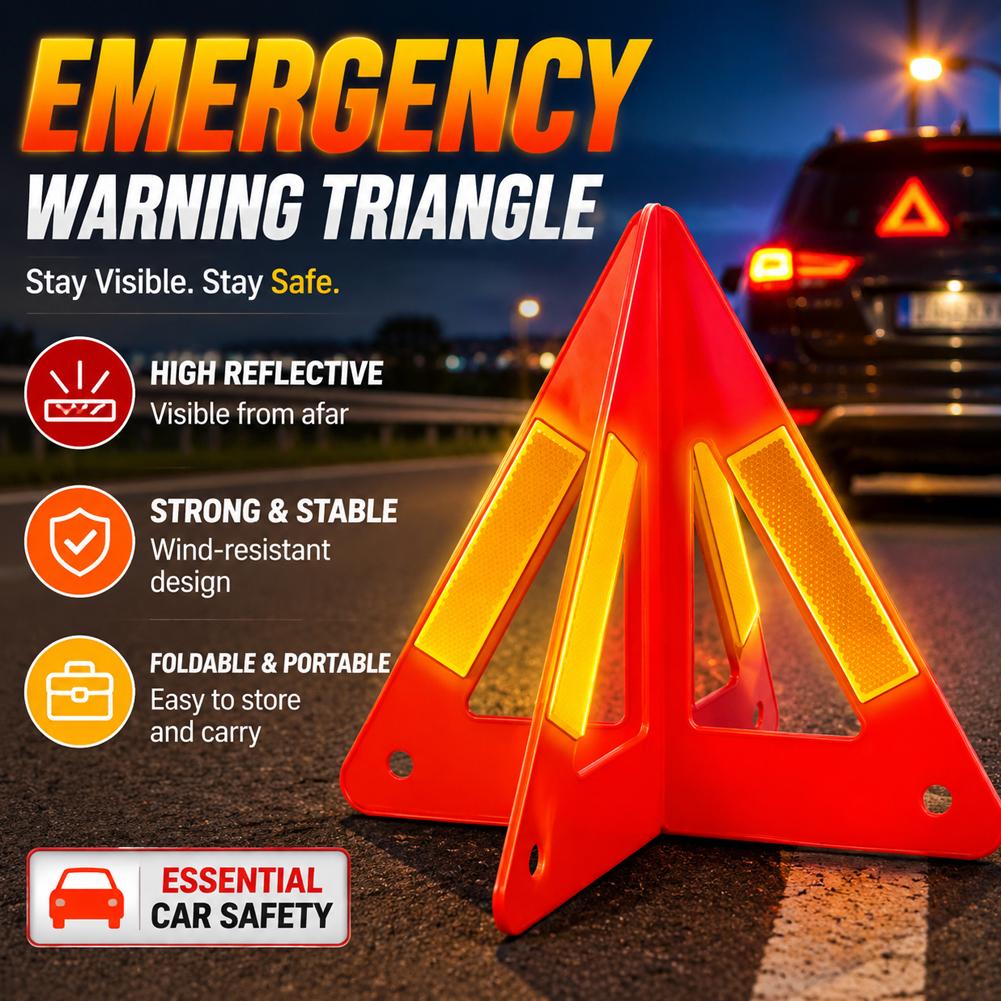 Emergency Exit Sign - Panneau de signalisation triangulaire réfléchissant rouge,