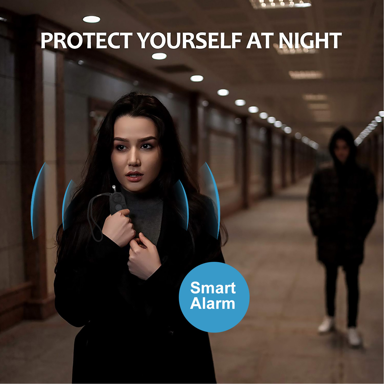 Personal Alarm Keychain - Alarme personnelle double fonction pour femmes,